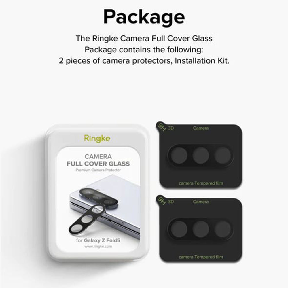 Ringke Rückkamera-Schutzfolie für Samsung Galaxy Z Fold5 F946, gehärtetes Glas, 2 Stück Set, transparent