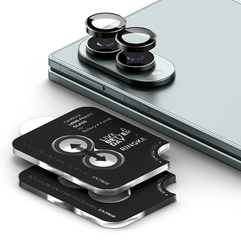 Ringke Rückkamera-Schutzfolie für Samsung Galaxy Z Fold8 F971, gehärtetes Glas, 2er-Set, Schwarz