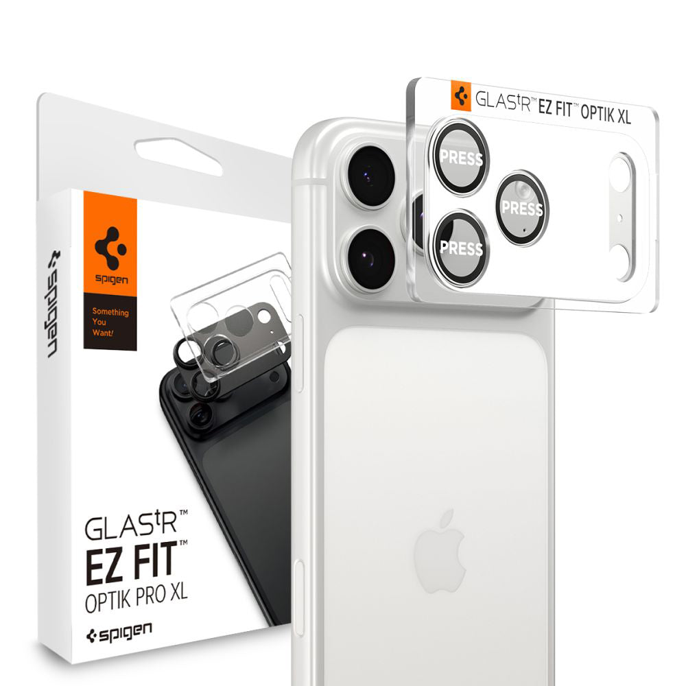 Schutzfolie für die Rückkamera Spigen GlastR EZ FIT Optik Pro XL für Apple iPhone 17 Pro Max, gehärtetes Glas, Silber AGL10652