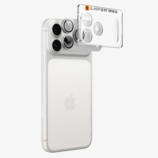 Film de protection pour caméra arrière Spigen GlastR EZ FIT Optik Pro XL pour Apple iPhone 18 Pro Max, Verre trempé, Argenté AGL12042
