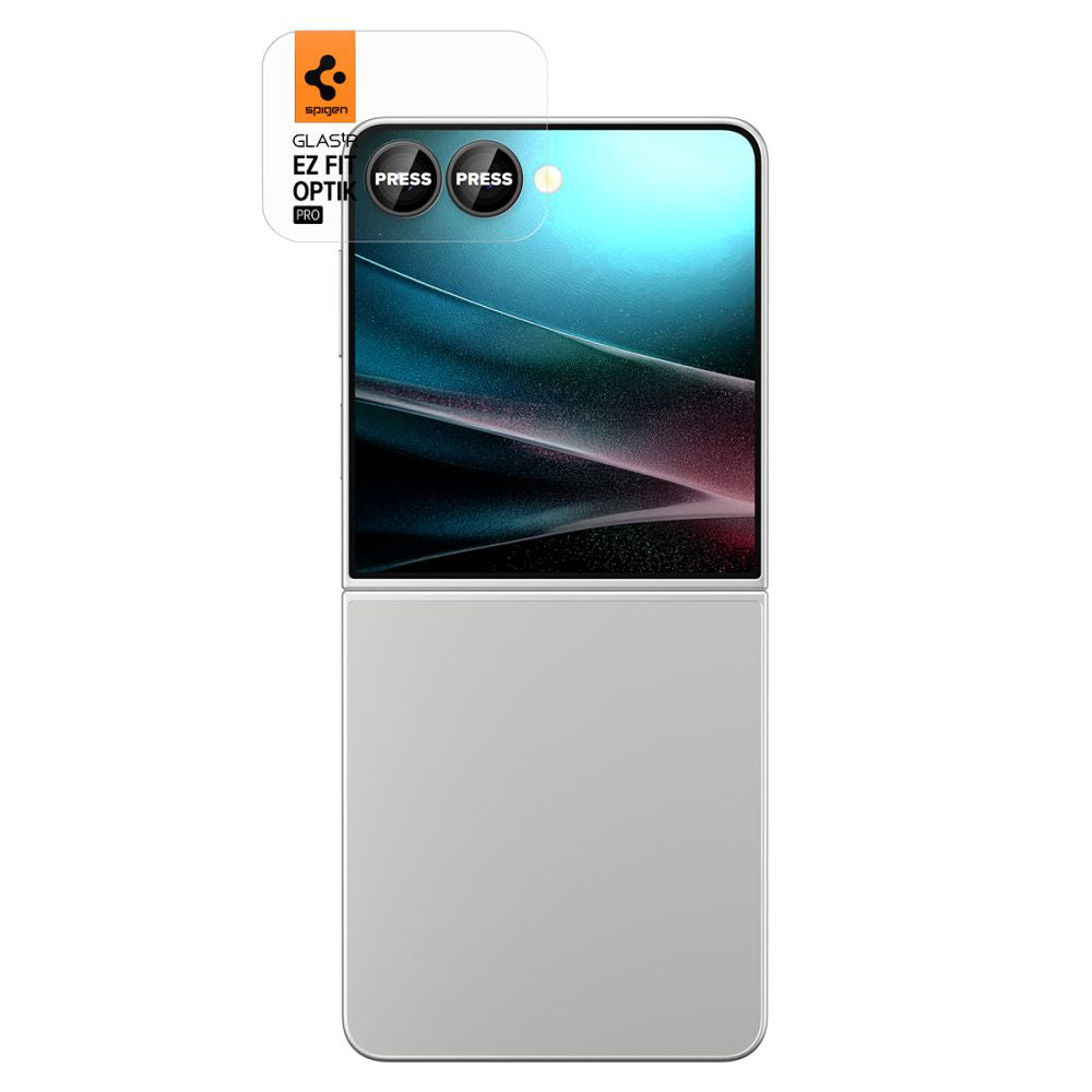 Film de protection pour caméra arrière Spigen GlastR EZ FIT Optik Pro HD pour Samsung Galaxy Z Flip7 F766, Verre Trempé, Lot de 2 pièces, Noir AGL09587
