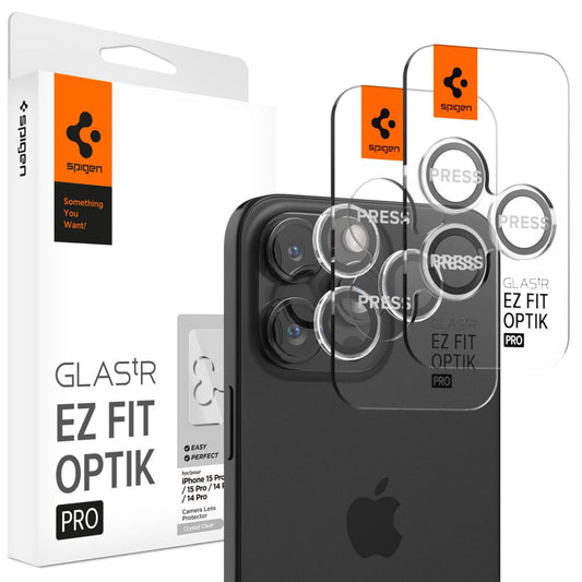 Pellicola Protettiva Posteriore Spigen GlastR EZ FIT Optik Pro per Apple iPhone 17 Pro Max / 17 Pro, Vetro Temperato, Set 2 pezzi, Trasparente