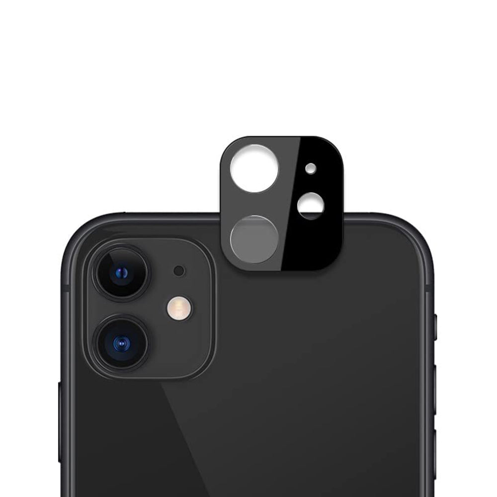 Pellicola protettiva per fotocamera posteriore Techsuit per Apple iPhone 12, vetro temperato, nero