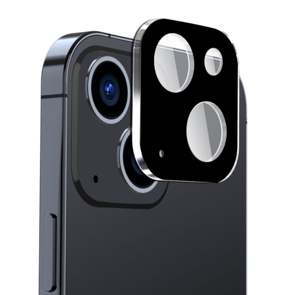 Pellicola protettiva per fotocamera posteriore Techsuit per Apple iPhone 15 Plus / 15, vetro temperato, nero