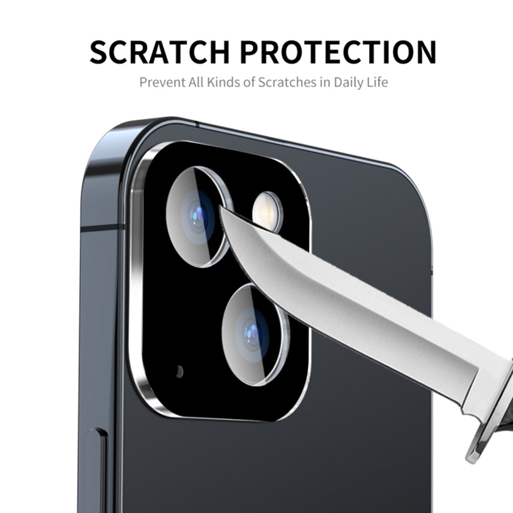 Pellicola protettiva per fotocamera posteriore Techsuit per Apple iPhone 15 Plus / 15, vetro temperato, nero