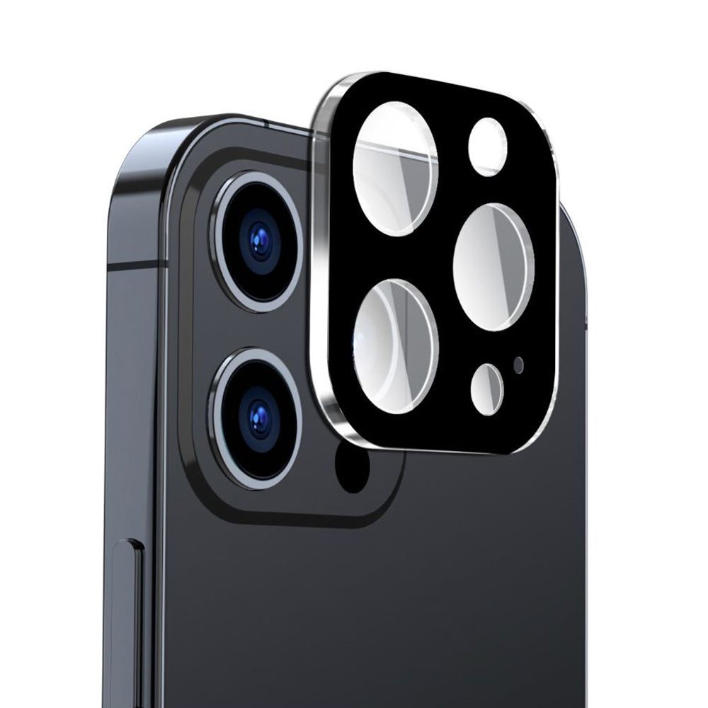 Pellicola protettiva per fotocamera posteriore Techsuit per Apple iPhone 16 Pro Max / 16 Pro, vetro temperato, nero