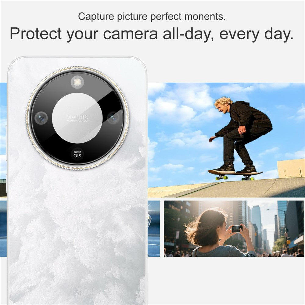 Pellicola protettiva Techsuit per la fotocamera posteriore di Honor Magic8 Lite, Vetro Temperato, Nero