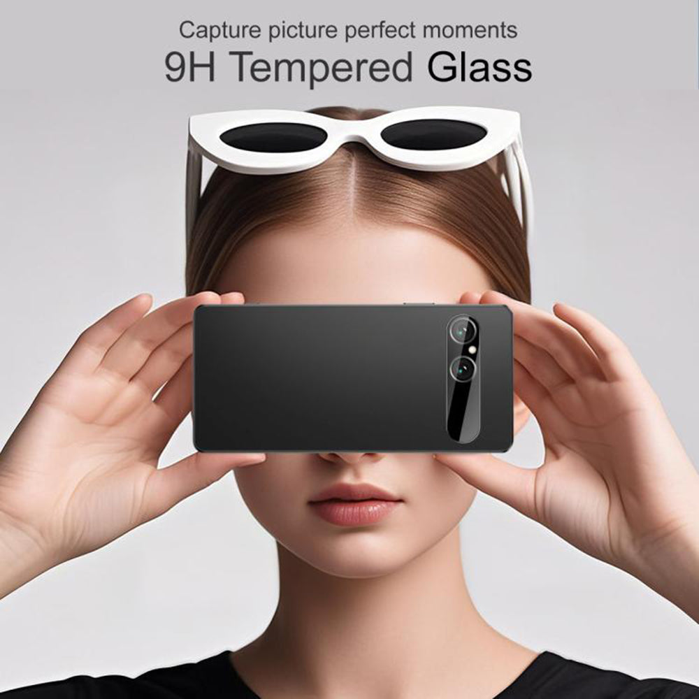 Pellicola protettiva per fotocamera posteriore Techsuit per Sony Xperia 10 VII, vetro temperato, nero