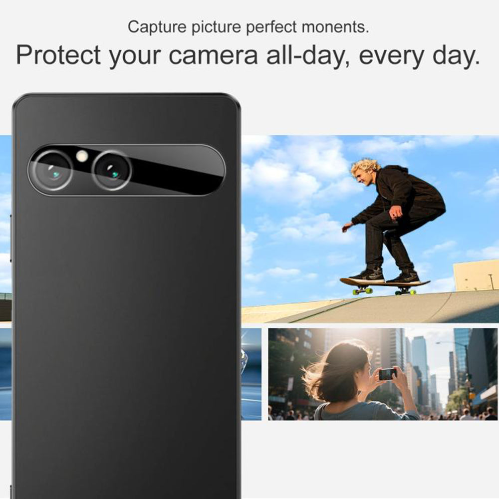 Pellicola protettiva per fotocamera posteriore Techsuit per Sony Xperia 10 VII, vetro temperato, nero