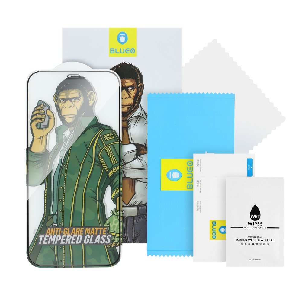 Film de protection écran Privacy Blueo pour Apple iPhone 15 Pro, Verre Trempé, Full Glue, 5D