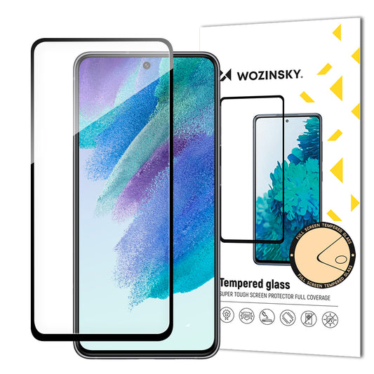 WZK Pellicola protettiva per Samsung Galaxy S23 FE S711, vetro schermato, colla completa, nero