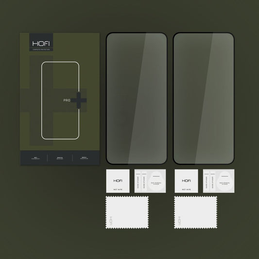 Protection d'écran HOFI Glass PRO+ pour Samsung Galaxy S24+ S926, verre blindé, pleine colle, lot de 2 pièces, 2.5D, noir
