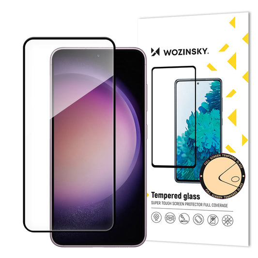 WZK Protezione dello schermo per Samsung Galaxy S24 S921, schermo di vetro, colla completa, nero