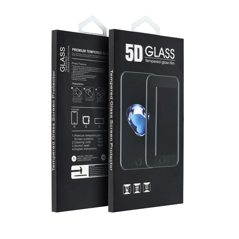 OEM Displayschutzfolie für Samsung Galaxy A25 A256 / A24 4G, Glasschutz, vollflächige Verklebung, 5D, Schwarz