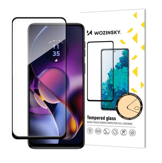 WZK Pellicola protettiva per Motorola Moto G54, vetro schermato, colla completa, nero