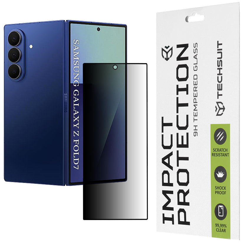 Pellicola protettiva per schermo esterno Privacy Techsuit per Samsung Galaxy Z Fold7 F966, Vetro temperato, Full Glue, 111D