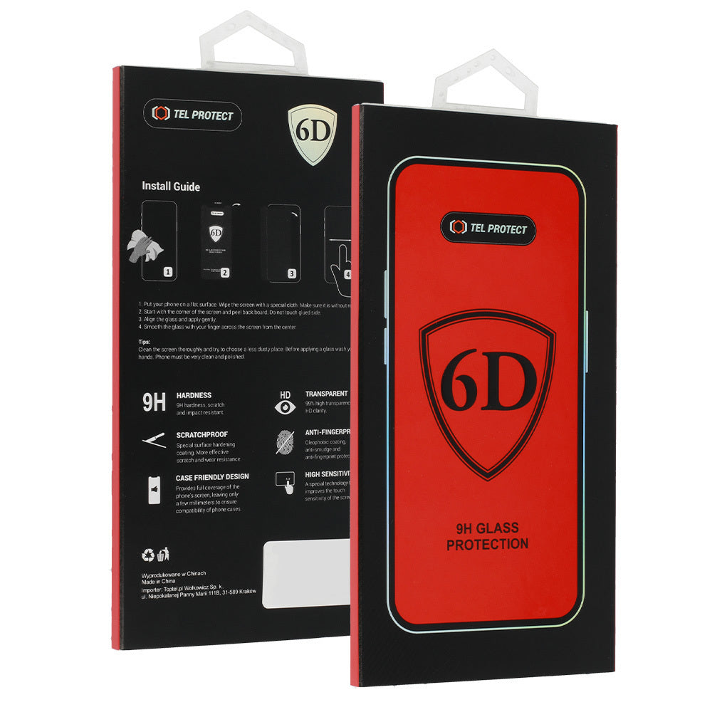 Pellicola protettiva schermo OEM per Samsung Galaxy A07 4G A075 / A06 A065 / A05 A055, Vetro Temperato, Full Glue, 6D, Nero