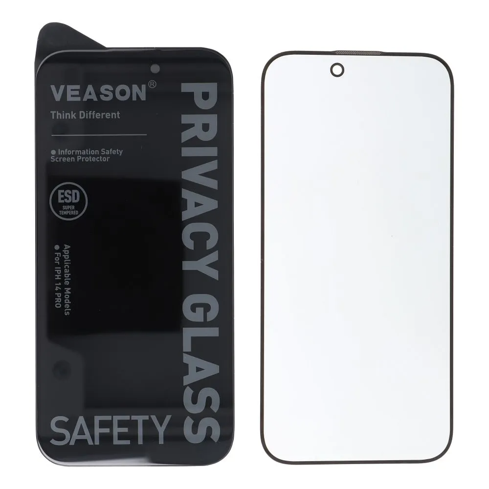 Pellicola Protettiva Schermo Privacy Veason per Apple iPhone 17 Pro Max, Vetro Temperato, Full Glue, 6D