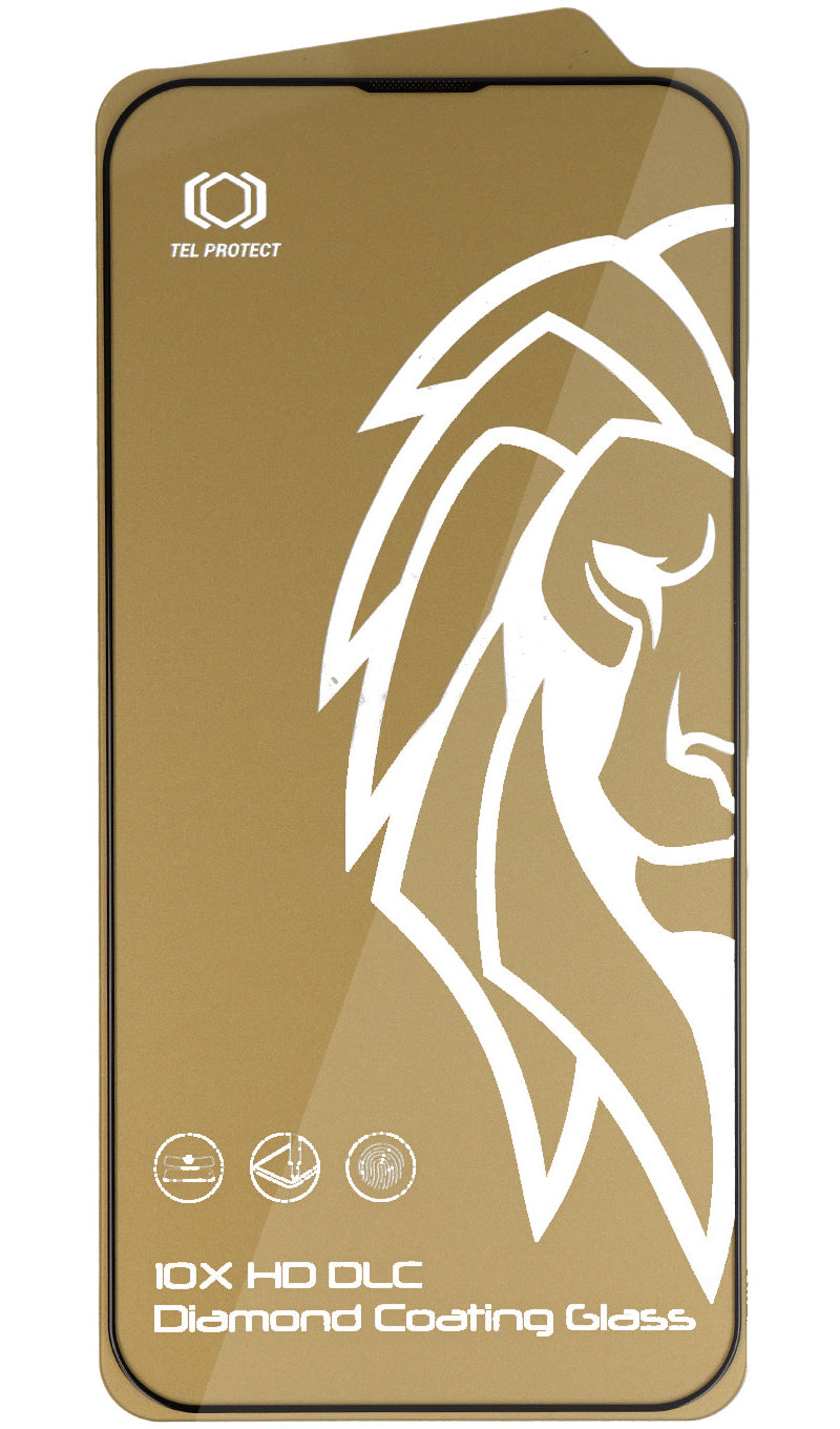Tel Protect 10X HD DLC Diamond Coating Displayschutzfolie für Apple iPhone 17 / 16 Pro, gehärtetes Glas, vollflächig klebend, schwarz