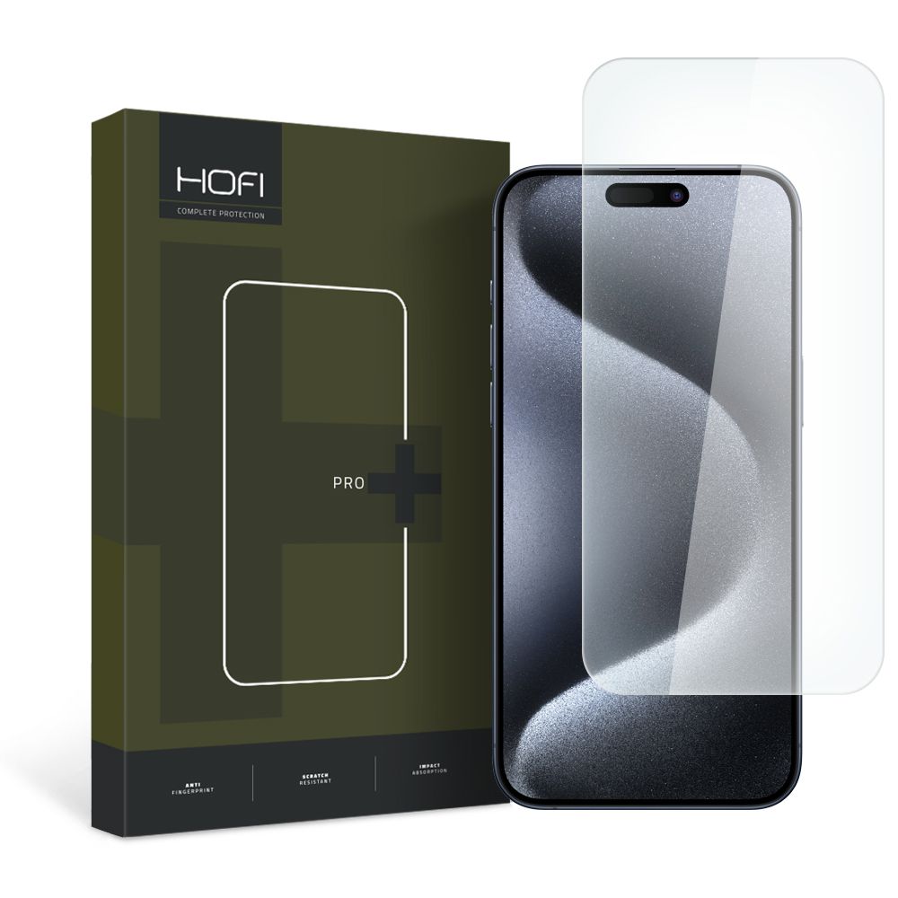 HOFI PRO+ Screen Protector per Apple iPhone 15, vetro protetto, colla completa, 2.5D
