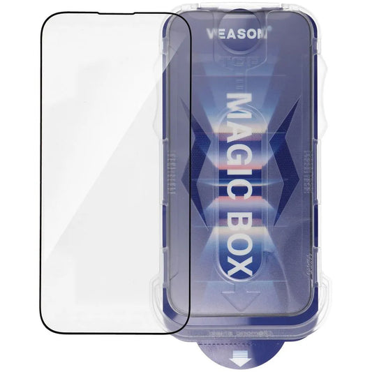 Veason Screen Protector per Apple iPhone 14 Plus / 13 Pro Max, vetro protetto, colla completa, 6D, nero