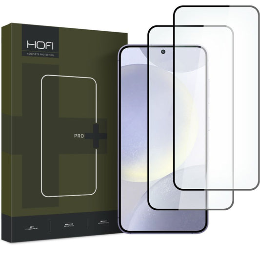 Protection d'écran HOFI Glass PRO+ pour Samsung Galaxy S24+ S926, verre blindé, pleine colle, lot de 2 pièces, 2.5D, noir