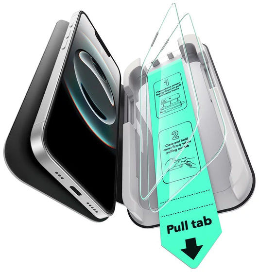 Film de protection d'écran ESR Ultrafit pour Apple iPhone 17e / 16e / 14 / 13 Pro, Verre Trempé, Full Glue, Lot de 2 pièces