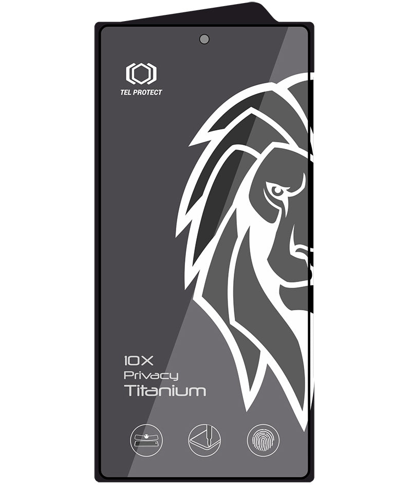 Film de protection d’écran Privacy Tel Protect 10X Plus Titanium pour Samsung Galaxy S25 Ultra S938, verre trempé, adhésif intégral