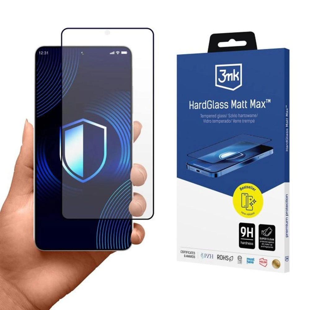 Pellicola Protettiva Schermo 3MK HardGlass per Samsung Galaxy S26 Ultra S948, Vetro Temperato, Full Glue, Nera