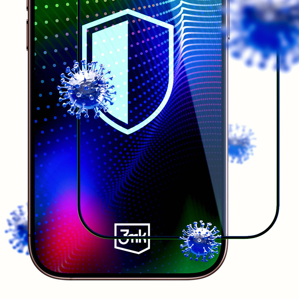 Pellicola Protettiva Schermo 3MK Hardy Ultra per Apple iPhone 17 Pro, Vetro Temperato, Full Glue, Nera