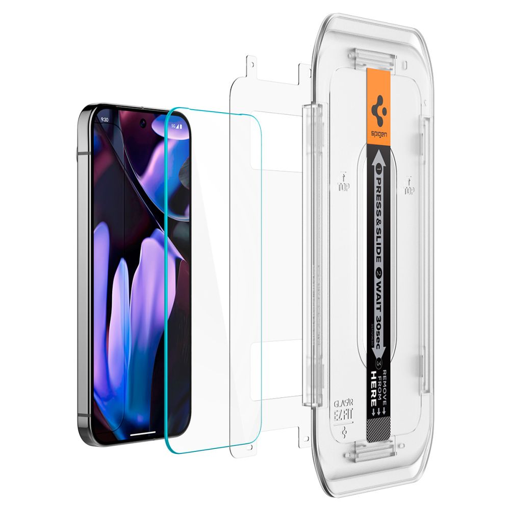 Spigen EZ FIT Pellicola protettiva per Google Pixel 9 / 9 Pro, protezione in vetro, colla completa, set 2 pezzi, 2.5D AGL08442 AGL08442