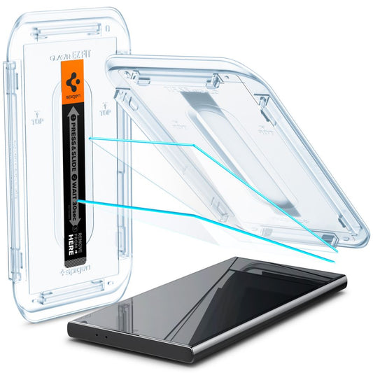 Spigen EZ FIT Film de protection d'écran pour Samsung Galaxy S24 Ultra S928, protection en verre, collage intégral, lot de 2 pièces