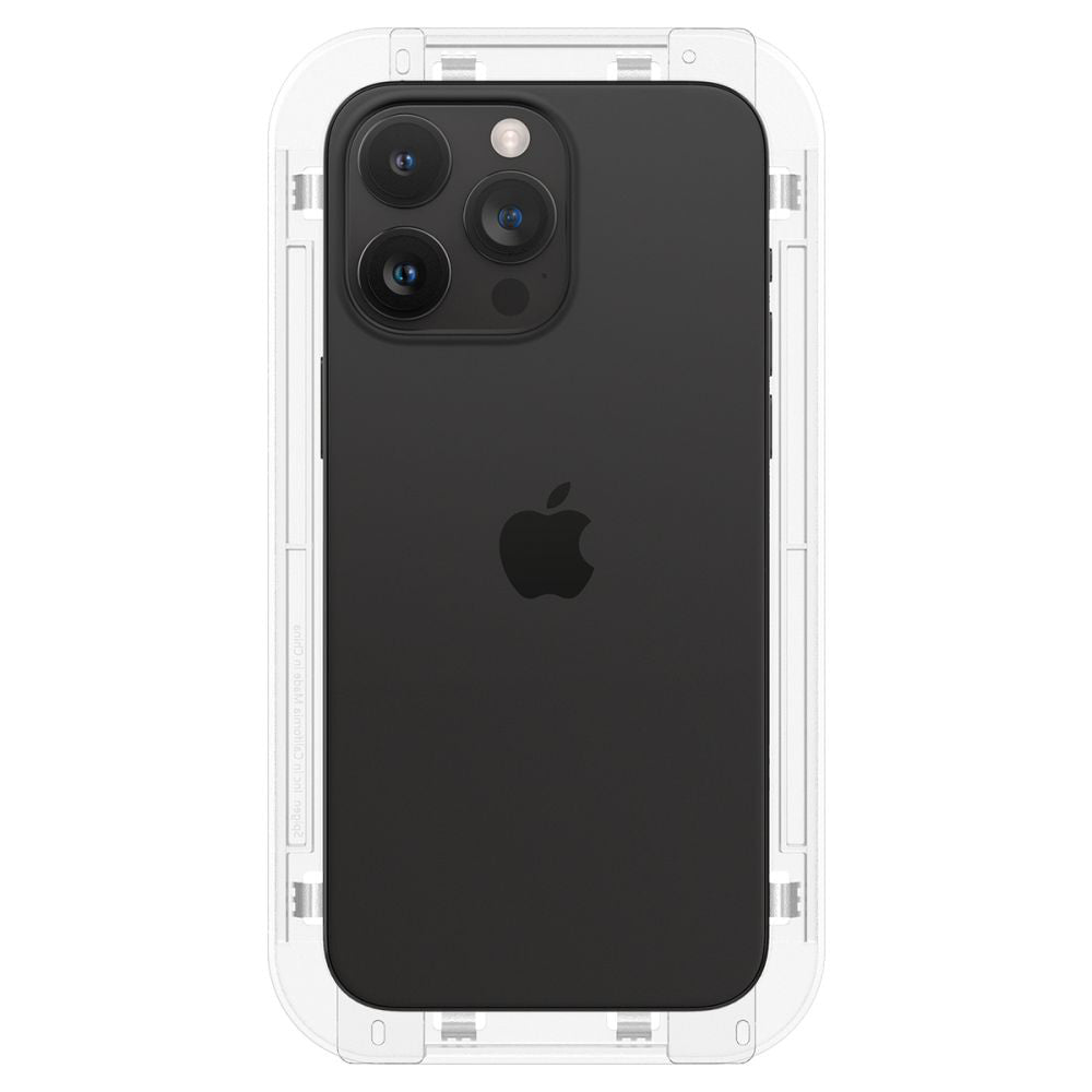 Film de protection d'écran Spigen GlastR EZ FIT pour Apple iPhone 15 Pro Max, Verre Trempé, Full Glue, Lot de 2 pièces AGL06872