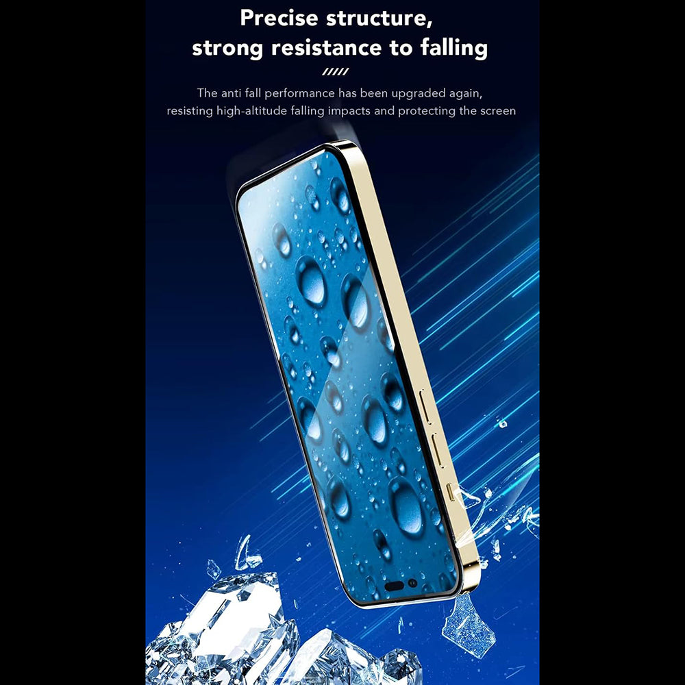 Film de protection d'écran Anank 3X Renforcé pour Apple iPhone 15 Pro Max, Verre Trempé, Collage Complet, 2.5D, Noir