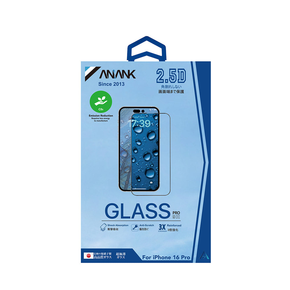 Film de protection d'écran Anank 3X Renforcé pour Apple iPhone 15 Pro Max, Verre Trempé, Collage Complet, 2.5D, Noir