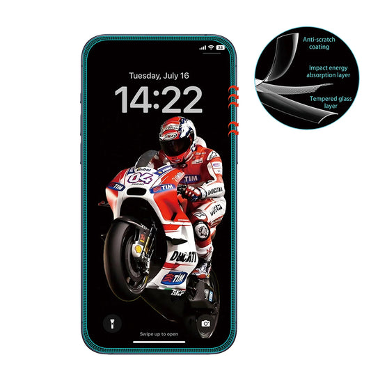 Film de protection écran Anank 5X renforcé anti-fissure pour Apple iPhone 17 Pro Max, Verre trempé, Full Glue, 3D, Noir.