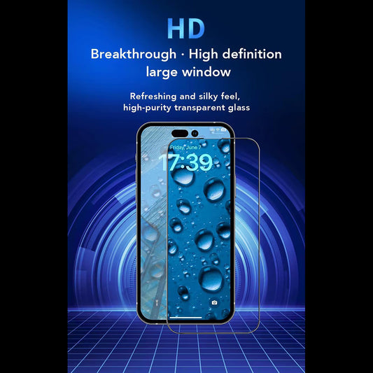 Film de protection d'écran Anank 5X Reinforced CG pour Apple iPhone 16 Pro, Verre trempé, Collage complet, 2.5D, Noir