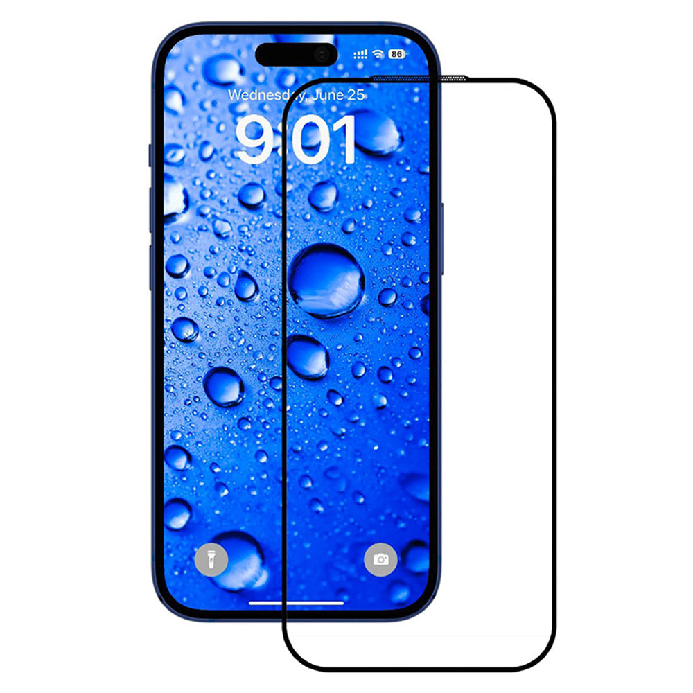 Schutzfolie Anank Bildschirm für Apple iPhone 17 Pro, Gehärtetes Glas, Vollkleber, 2.5D, Schwarz