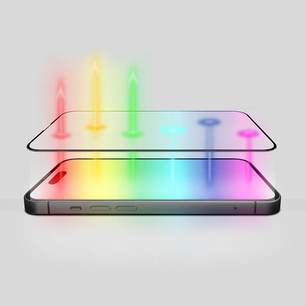 Schutzfolie Anti Blue Light Anank 5X Verstärkt für Apple iPhone 17 Pro, Gehärtetes Glas, Vollverklebung, 2.5D, Schwarz