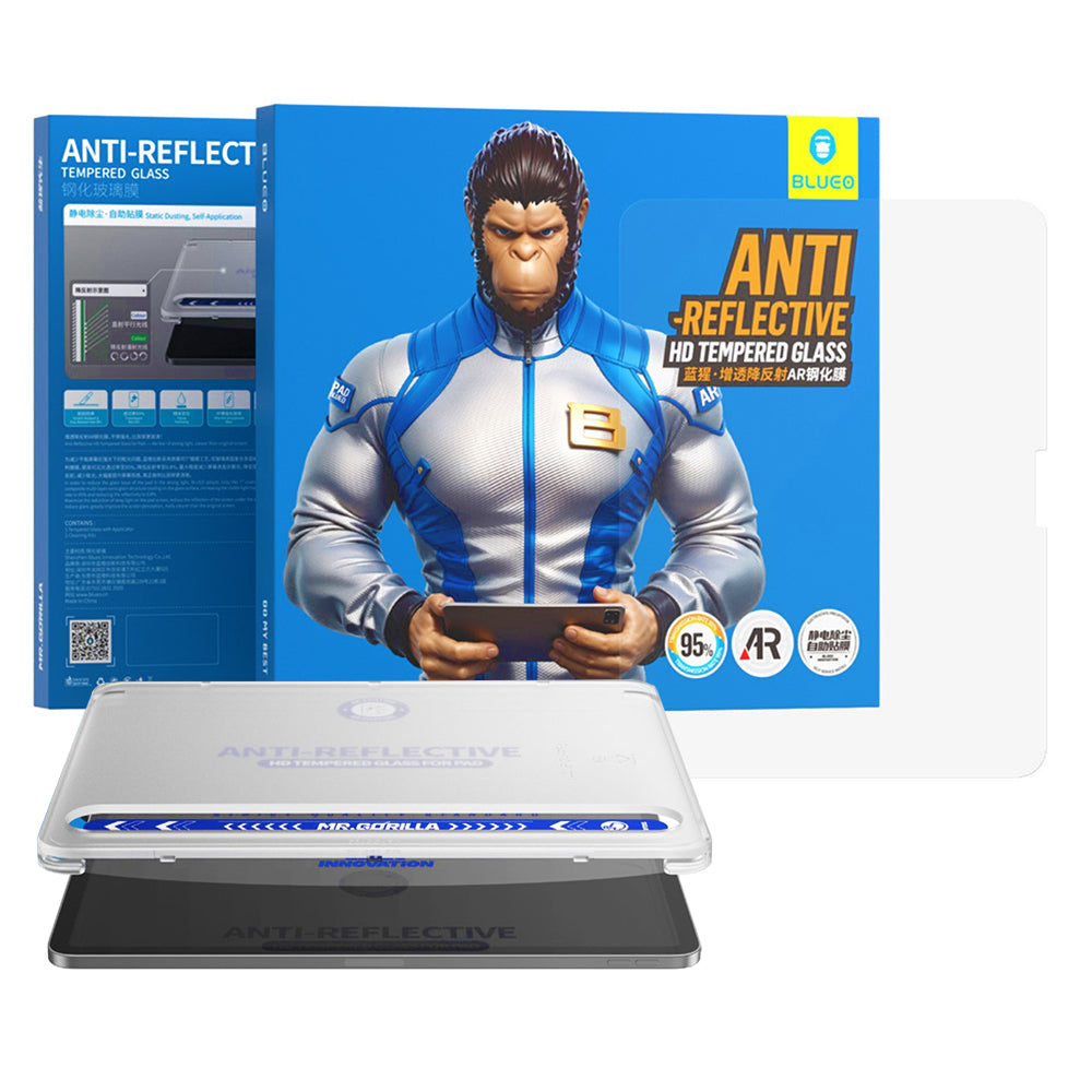 Pellicola protettiva per schermo Blueo Anti-Riflesso HD Applicator Pro per Apple iPad Air (2022) / Pro 11 (2021), Vetro Temperato, Colla Totale