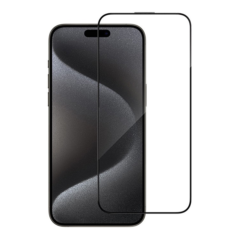 Pellicola protettiva per schermo Blueo Anti-Riflesso HD per Apple iPhone 16 / 15, Vetro Temperato, Colla Completa, Nera