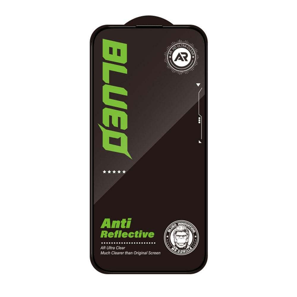 Film de protection d'écran Blueo Anti-Reflet HD pour Apple iPhone 16 Pro Max, Verre Trempé, Collage Complet, Noir