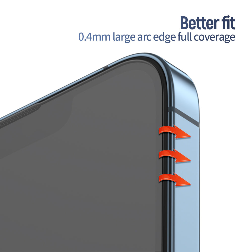 Film de protection d'écran Blueo Anti-Reflet HD pour Apple iPhone 16 Pro Max, Verre Trempé, Collage Complet, Noir