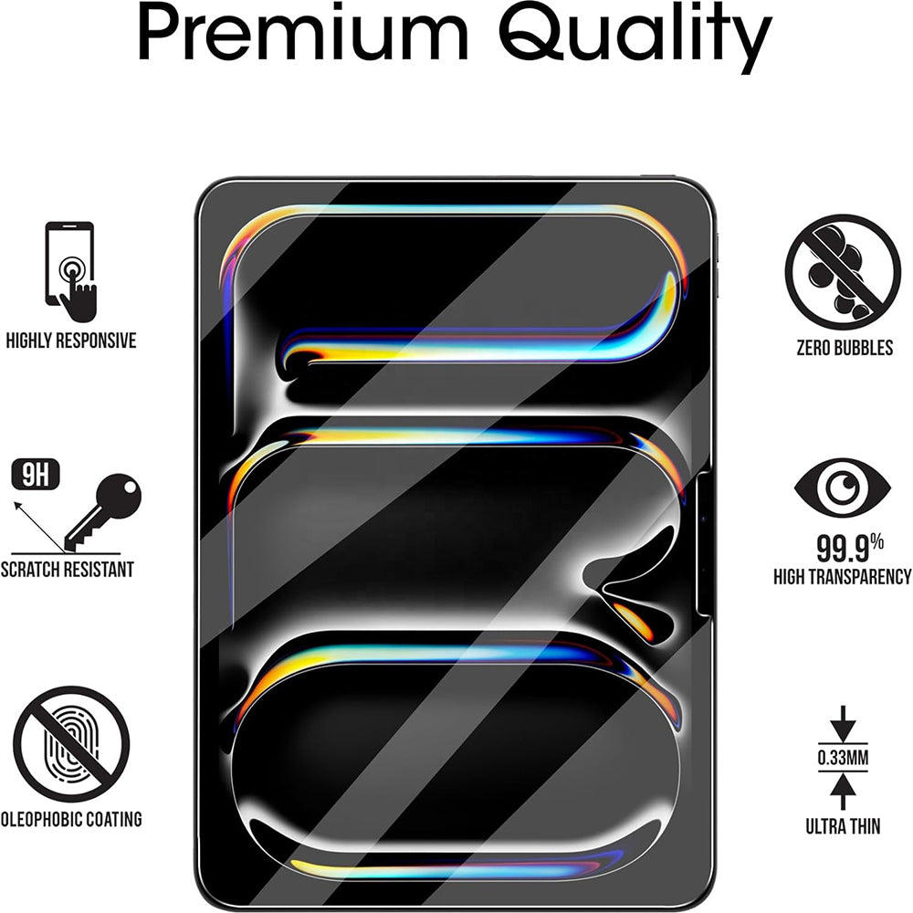 Pellicola protettiva per schermo Blueo HD per Apple iPad Pro 13 (2024), Vetro temperato, Full Glue