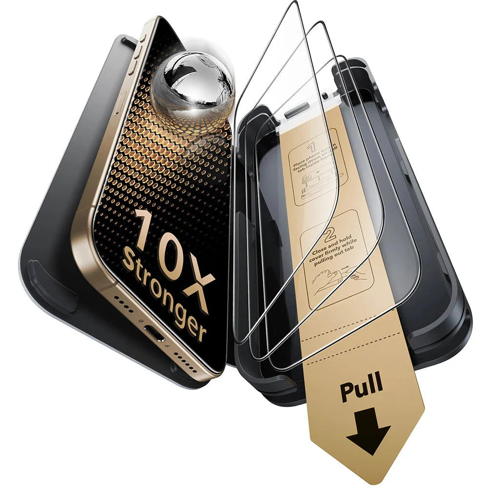 Pellicola protettiva schermo ESR Corning UltraFit per Apple iPhone 17 Pro Max, Vetro Temperato, Full Glue, Set 3 pezzi, Nera