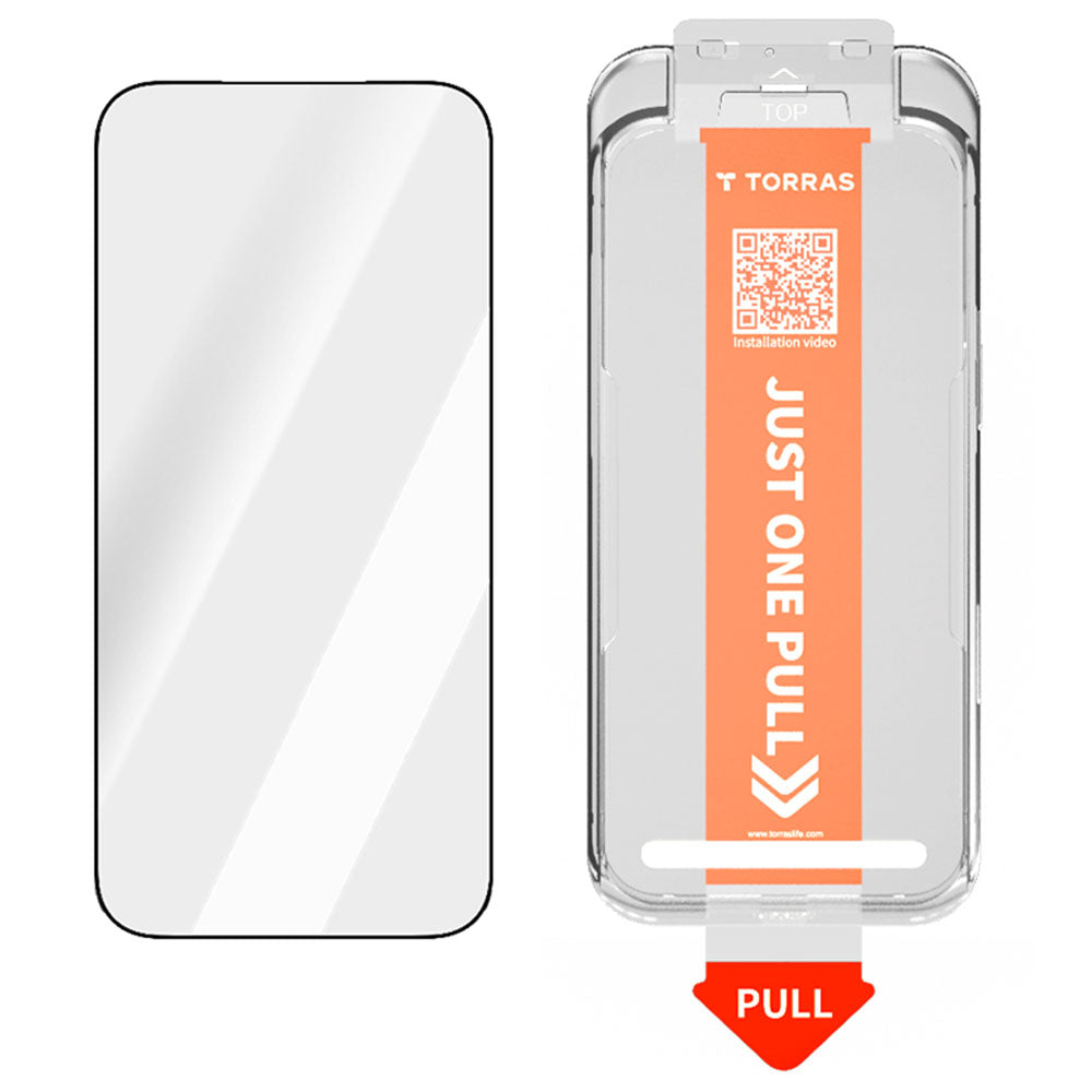 Film de protection d'écran Torras GlassGo Install Master pour Apple iPhone 17, Verre Trempé, Full Glue