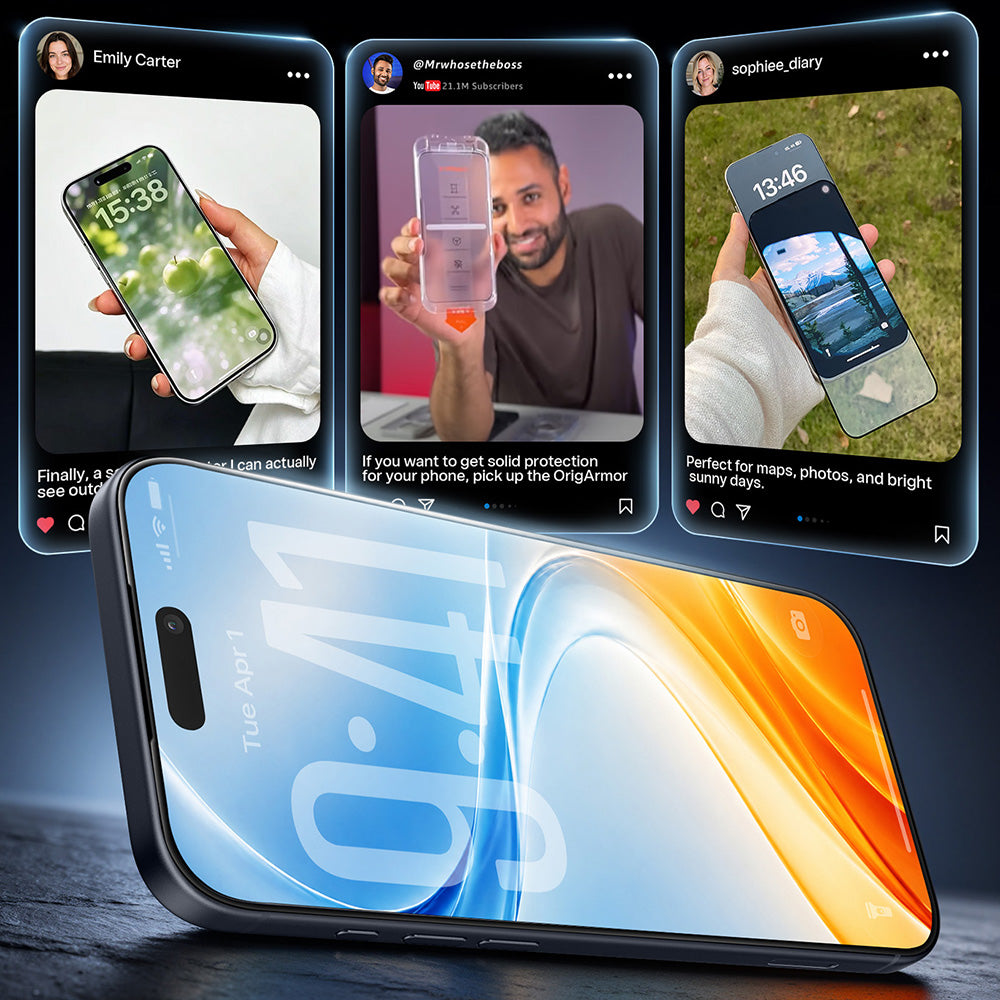 Film de protection d'écran Torras OrigArmor pour Apple iPhone 18 Pro / 17 Pro, Verre trempé, Collage intégral