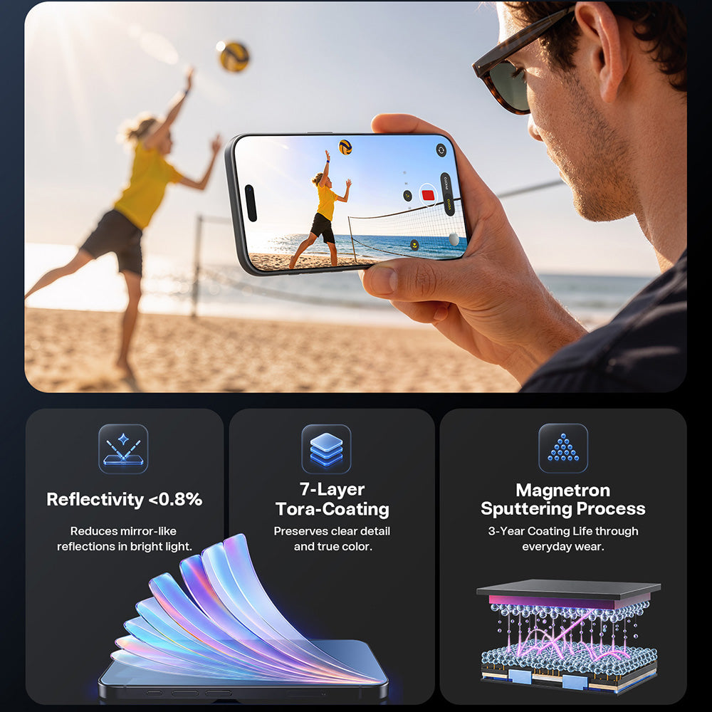 Film de protection d'écran Torras OrigArmor pour Apple iPhone 18 Pro / 17 Pro, Verre trempé, Collage intégral