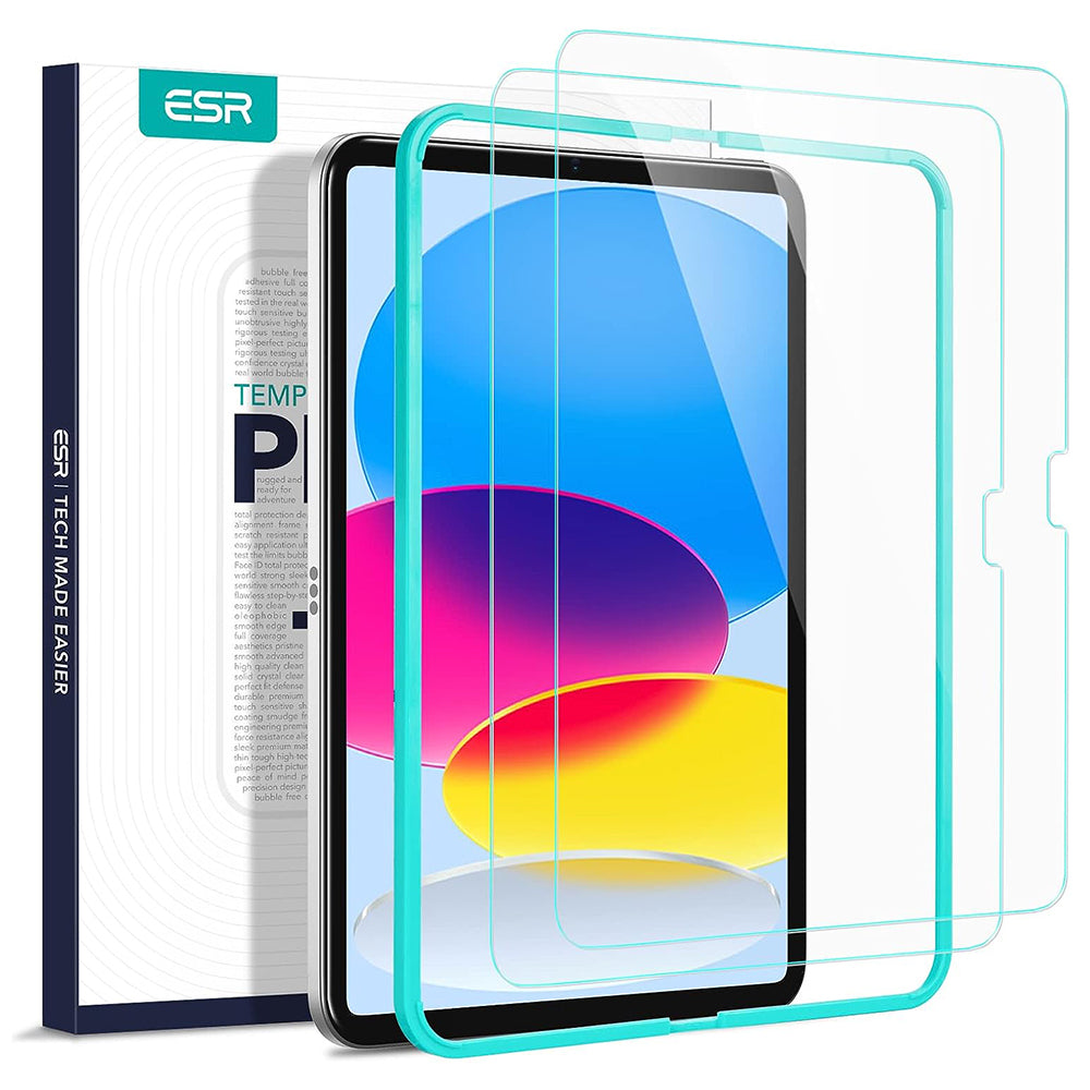 Film de protection d'écran ESR pour Apple iPad (2025) / (2022), Verre Trempé, Full Glue, Lot de 2 pièces