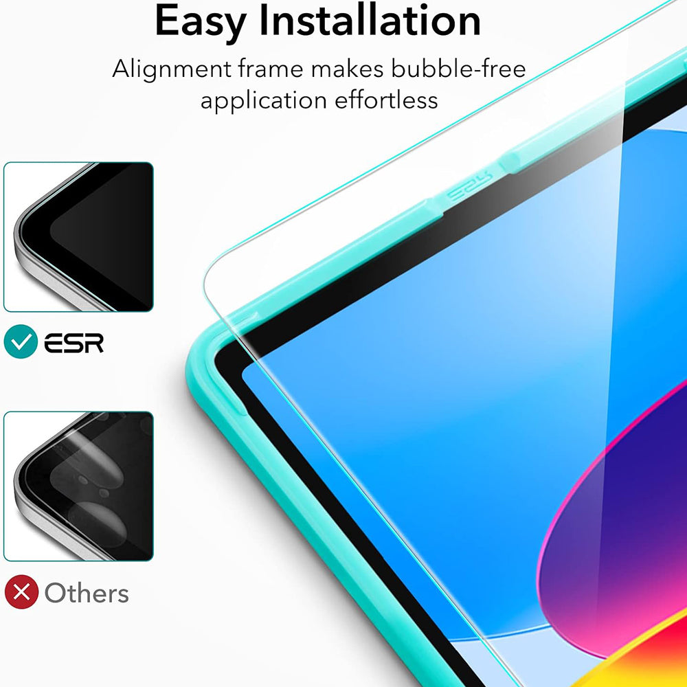 Film de protection d'écran ESR pour Apple iPad (2025) / (2022), Verre Trempé, Full Glue, Lot de 2 pièces
